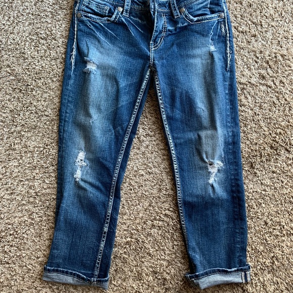 Silver Jeans Denim - Silver Distressed Jean Capris